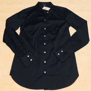 Navy Blue Button Down Ann Taylor Blouse